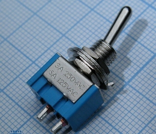 Тумблер мини SMTS-101 2pin 2полож 3A 125V 1,5А 250V 8*5мм