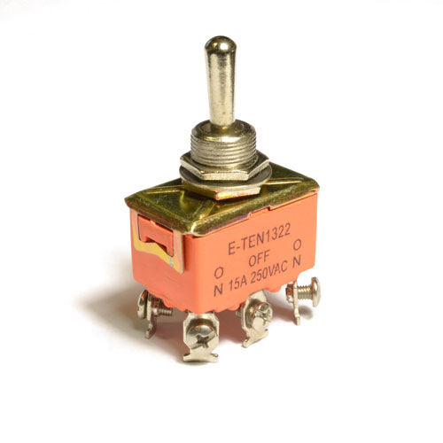 Тумблер E-TEN-203 (1322) 6pin 2 группы 250V 15А on-off-on