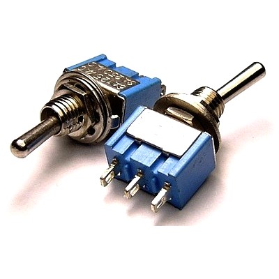 Тумблер мини MTS-102 (3pin) 2полож ON-ON 6A 125V 3А 250V