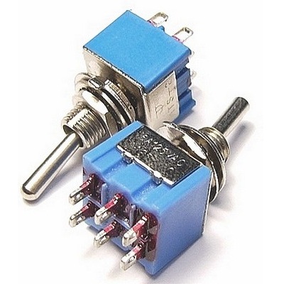 Тумблер мини MTS-203 (6pin) 3полож ON-OFF-ON 3A 250V