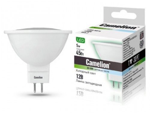 Лампа светодиодная Camelion LED MR16 845 GU5.3 5Вт12В AC/DC