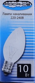 Лампа накаливания Е12 ДС-10 220В 15Вт