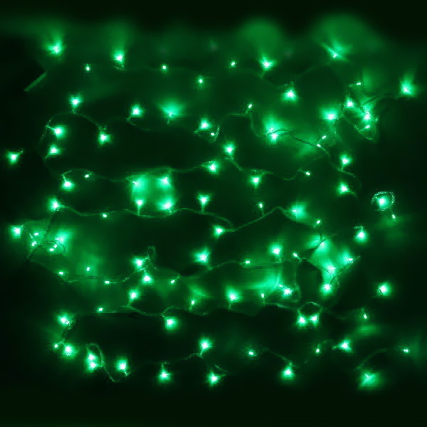 Гирлянда 'Метражная' 16м нить силикон, LED-152-220V, контр. 8 р. ЗЕЛЕНЫЙ