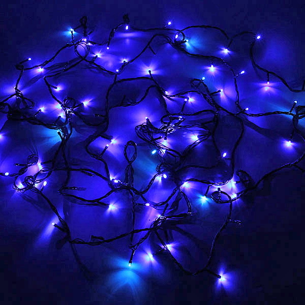 Гирлянда 'Метражная' 13м нить темная, LED-152-220V, контр. 8 р. СИНИЙ