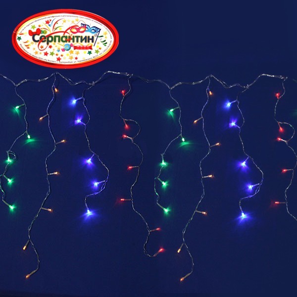 Гирлянда 'Бахрома' Ш:3м В:0,3/0,5м нить силикон, LED-120-220V, 8 реж., МУЛЬТИ