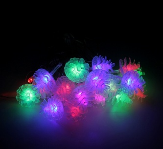 Гирлянда 'Шишки' 5м силикон, LED-20-220V, моргает, RG/RB