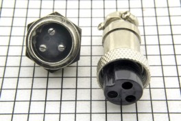 Штекер+гнездо MIC16 3pin 7А 125В шт-корпус/гн-кабель (пара) р53694