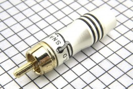 Штекер RCA металл Gold пайка Snake