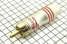 Штекер RCA металл Gold пайка Snake