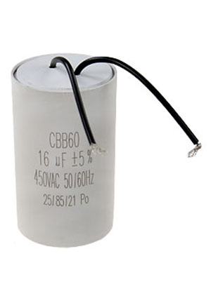 Конденсатор CBB-60 16*450 мкф/в AC 50Hz гибкие выводы