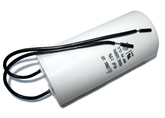 Конденсатор CBB-60 40*450 мкф/в AC 50Hz 48*93мм гибкие выводы
