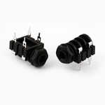 Гнездо 6,3мм моно пластик на корпус с гайкой 2pin 1-172