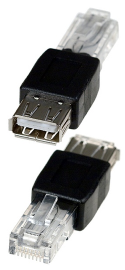 Переходник гн.USB A- вилка 8P8C
