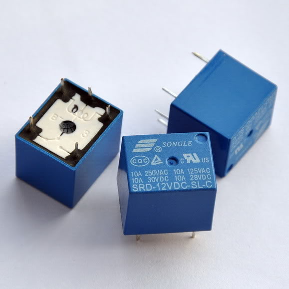 Реле 12V 10A SRD (T73) (DC12V-10A-1C 20*16*16мм 5pin под пайку
