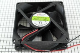 Вентилятор 12V 80*80*25мм 0,30А '8025HSL' (втулка скольжения, 3500об/мин)