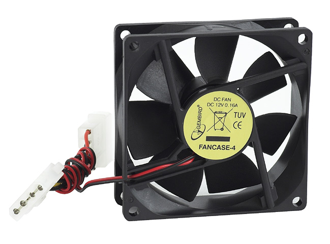 Вентилятор 12V 80*80*25мм 4 pin д/систем.блока FANCASE-4 0,16A