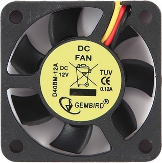 Вентилятор 12V 40*40*10мм шнур, 3pin, подшипник D40BM-0.12A , провод 7см