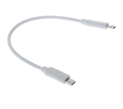 Шнур шт.micro USB B(5P) - шт.micro USB B(5P) 19см белый