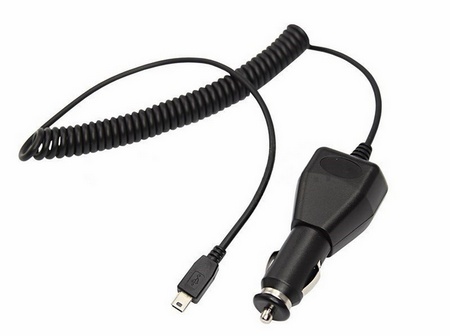 Шнур авто шт. прикуривателя - шт. mini USB (12-24B => 5B) 1500mAh (для видеорегистр.) 1,2м